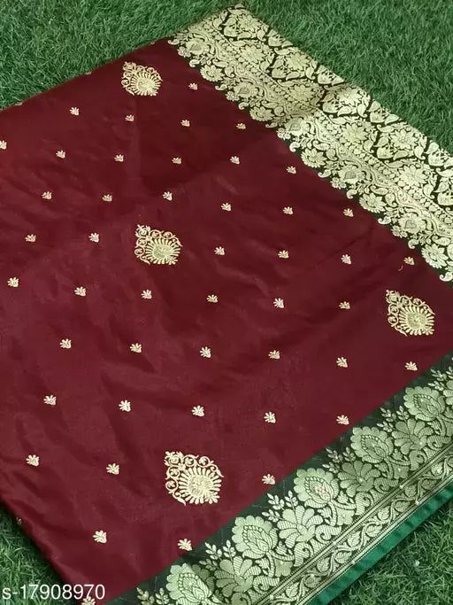 BANARASI SATIN SILK EMBROIDERY SAREE