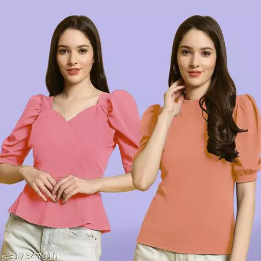 Clasic Casual Fashion Forward Women's Top - Pack of 2