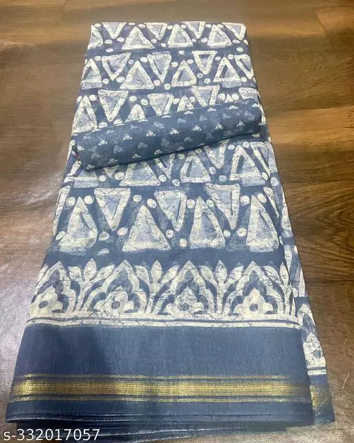 TRIO PRINTED COTTON BLENDED SAREE