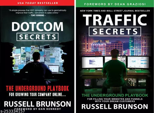 Russell Brunson 2 Books Set: Dotcom Secrets & Traffic Secrets(English Paperback)