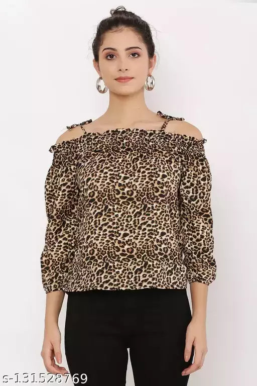 women triger print top