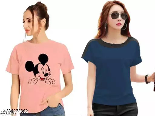 Pretty Graceful Women Tshirts (Pack of 2)