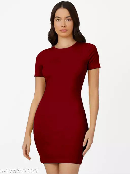 One Piece Maroon Dress For Woman