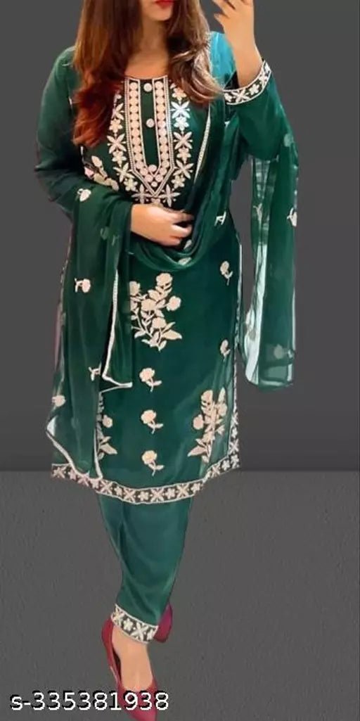 BEST EMBROIDERY KURTA PANT WITH DUPATTA