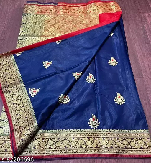 Satin Silk Embroided Saree