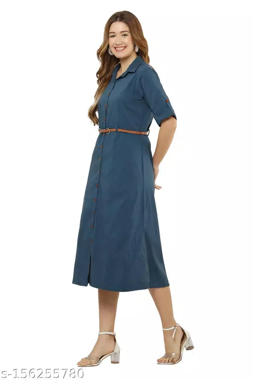 dress for women::casual dress::a line dress::knee length dress