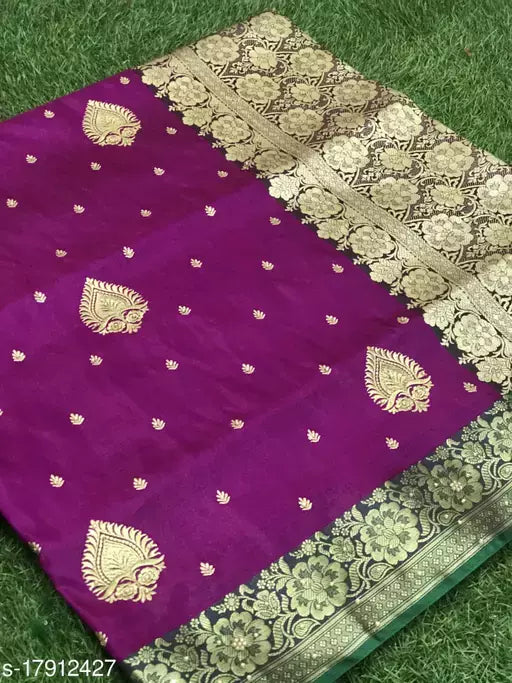 BANARASI SATIN SILK EMBROIDERY SAREE