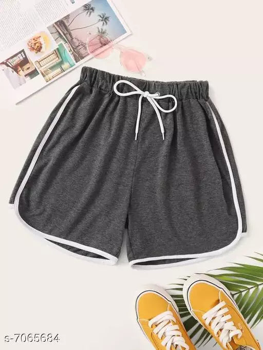 Vivient Women Grey Hosery Short