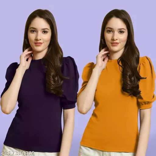 Clasic Casual Fashion Forward Women's Top - Pack of 2