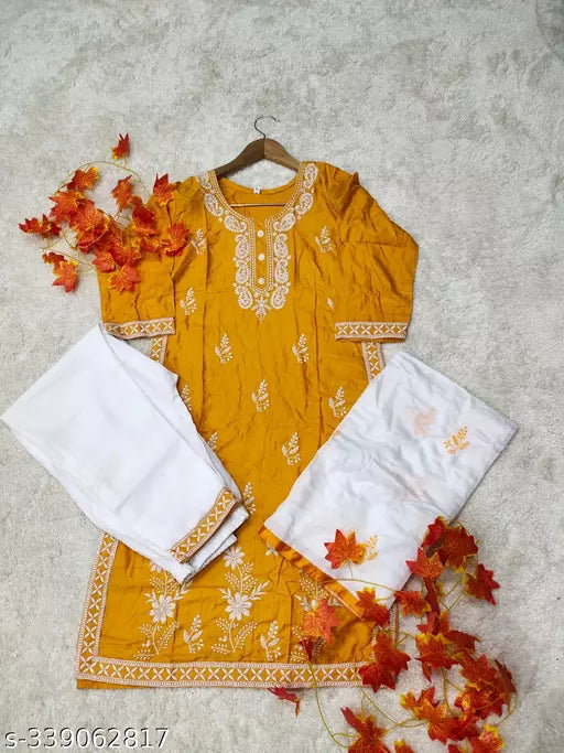 BEST EMBROIDERY KURTA PANT WITH DUPATTA