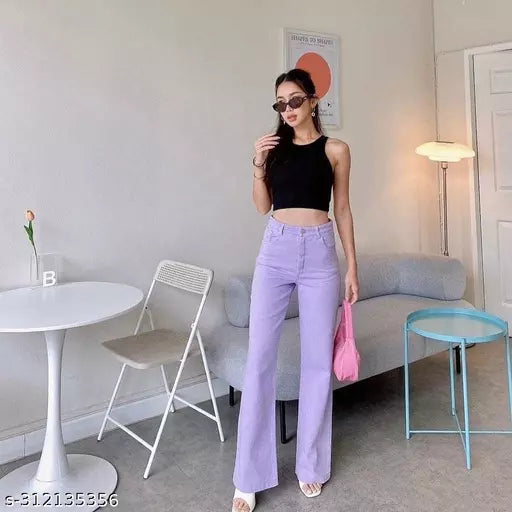 SAANU'S FASHION - STYLISH WIDE LEG DENIM JEANS FOR GIRLS & WOMEN