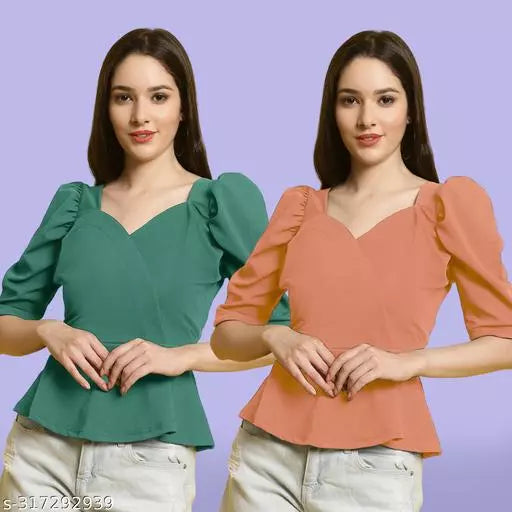 Clasic Casual Fashion Forward Women's Top - Pack of 2