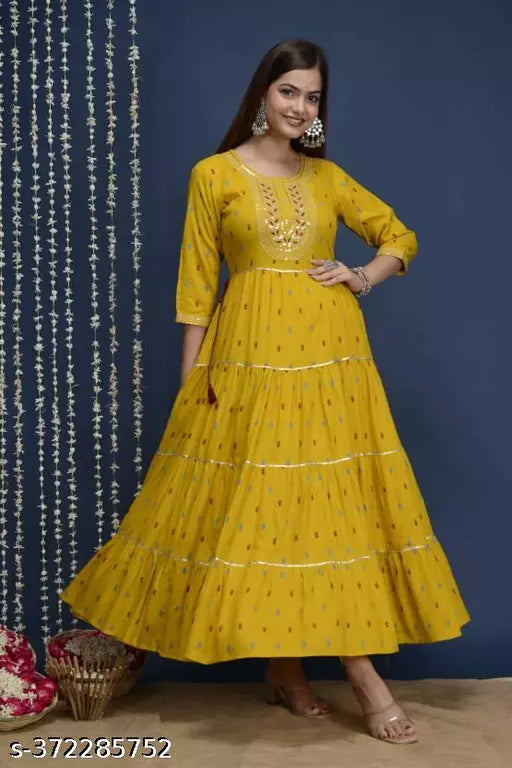 rudraksh rayon printed gown