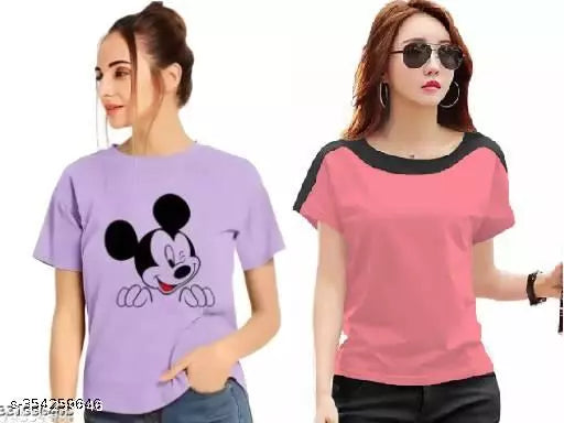 Pretty Graceful Women Tshirts (Pack of 2)