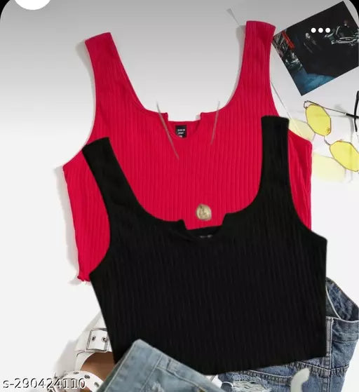 STYLISH FRILL DESIGNER SANDO TOP COMNO
