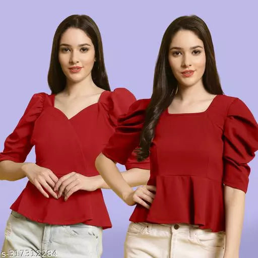 Clasic Casual Fashion Forward Women's Top - Pack of 2