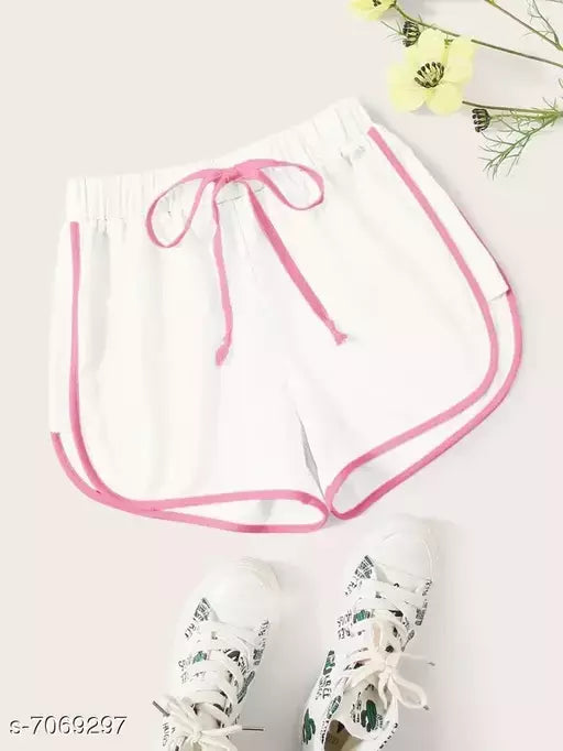 Vivient Women White Hosery Short