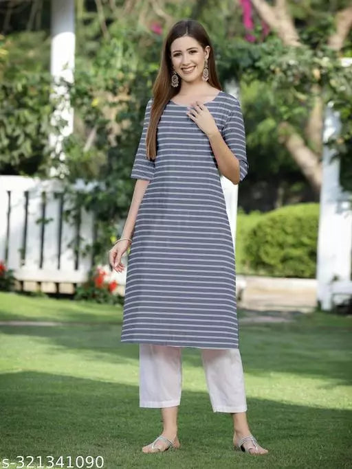 Cotton Fancy Stripped Kurti