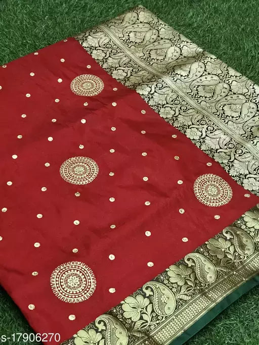 BANARASI SATIN SILK EMBROIDERY SAREE