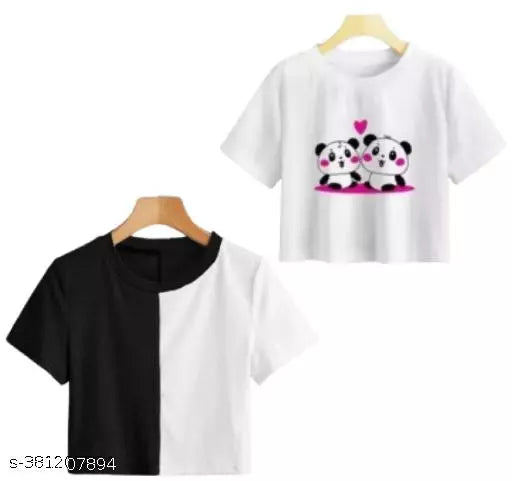 Stylish Women's & Girls' Crop Top for Casual Daily Wear - Stunning Design (2-Pack)