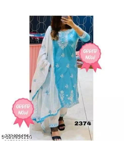 NEW EMBROIDERY KURTA PANT WITH DUPATTA