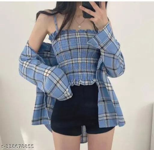 Consai top with formal shirt light blue