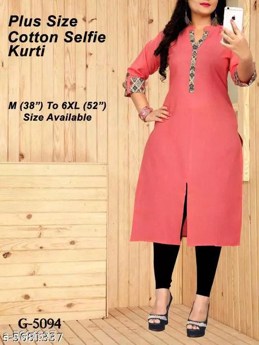 Women's Solid Cotton Kurti