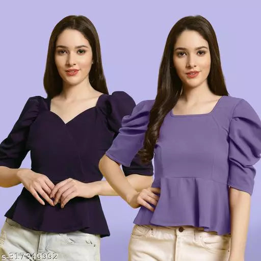 Clasic Casual Fashion Forward Women's Top - Pack of 2