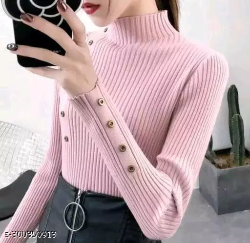Jkp Collection Women's & Girl's Casual Top For Stylish Lycra Fabric Full Sleeve Solid pattern Perfact Top In Color Pink