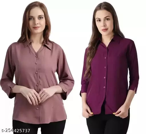 Trendy Formal Women and Girls Shirts Pack of 2