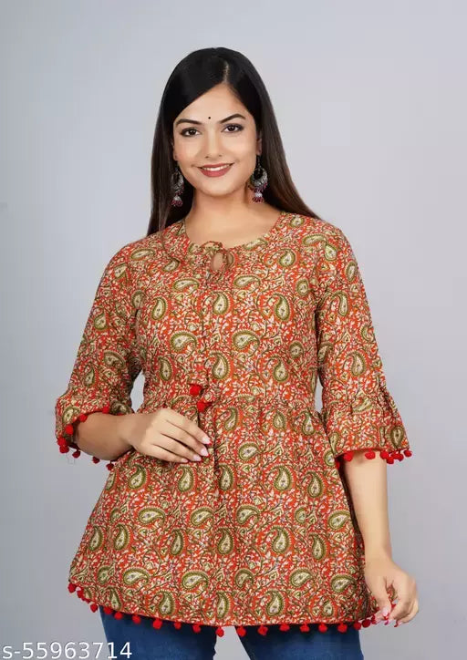 womens printed Cotton Kalamkari top