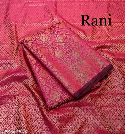 Beautiful Kanchi Semi Pattu Saree With Brocade Pallu Blouse