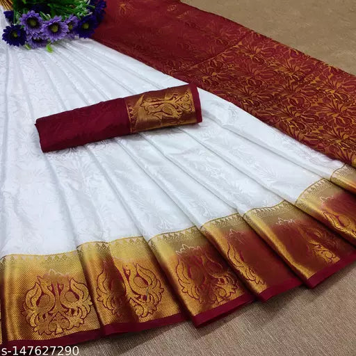 MORPINCH FASHION EMBOSS  SILK SAREE
