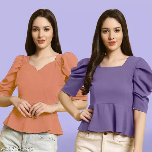 Clasic Casual Fashion Forward Women's Top - Pack of 2