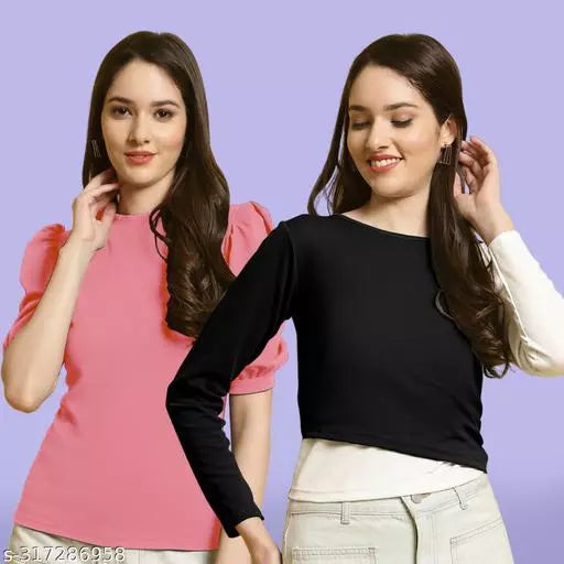 Clasic Casual Fashion Forward Women's Top - Pack of 2