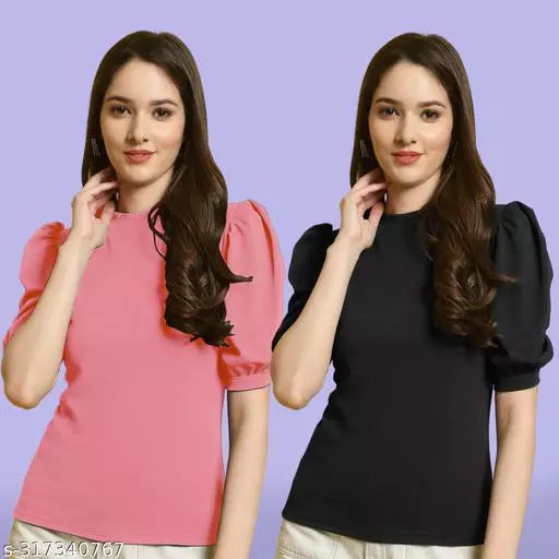 Clasic Casual Fashion Forward Women's Top - Pack of 2