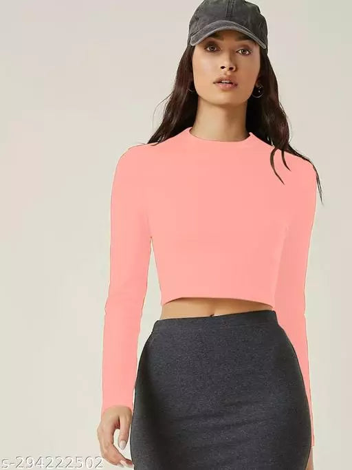 Womens Peach Crop Top