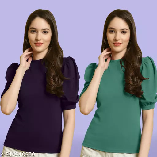 Clasic Casual Fashion Forward Women's Top - Pack of 2