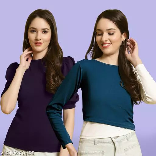 Classic Casual Fashion Forward Women's Tops - Pack of 2