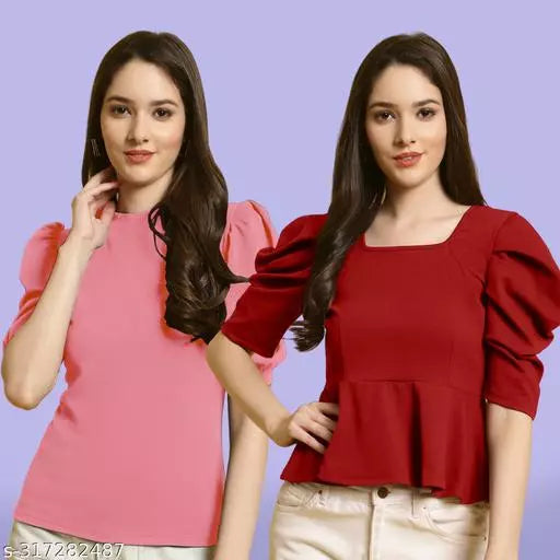 Clasic Casual Fashion Forward Women's Tops - Pack of 2