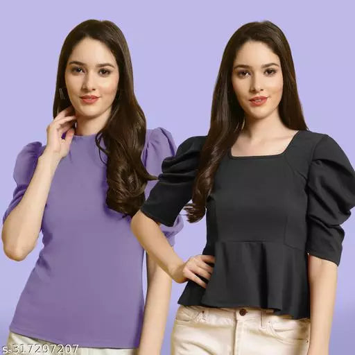 Clasic Casual Fashion Forward Women's Top - Pack of 2