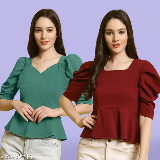 Clasic Casual Fashion Forward Women's Top - Pack of 2