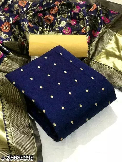 New Banarasi Silk Dress Material With Dupattas