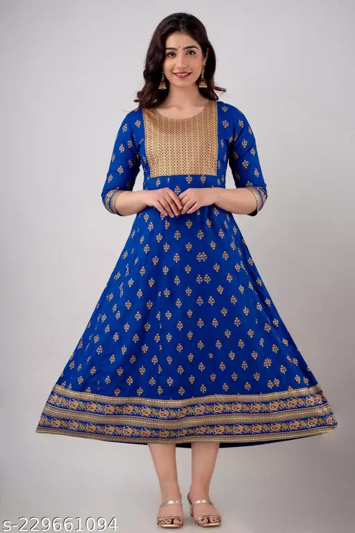 Blue colour embroidered Kurti