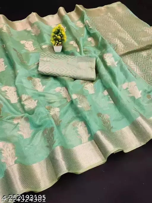 Morpich Fashion Top Dyed Organza Silk Saree