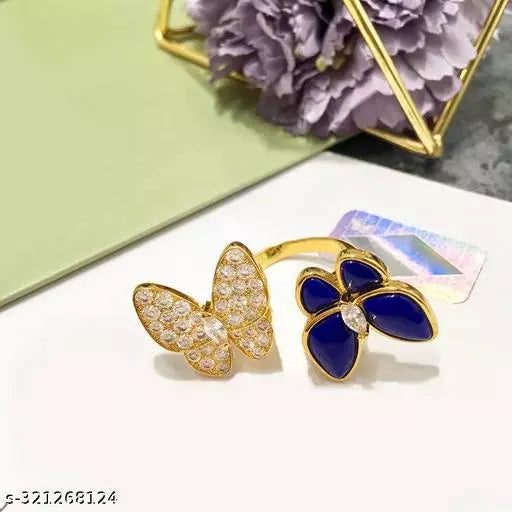 Enchanted Garden: Floral Gemstone Women's Ring for Grils