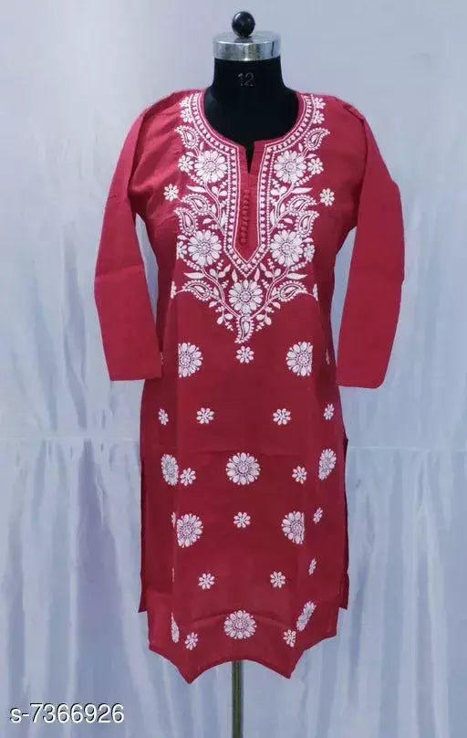 Embroidered Cotton Gol Boota Long Comp. Kurti