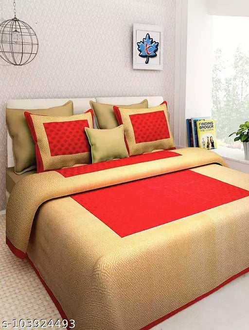 Double Pure Cotton Bedsheet With 2 Pillow Covers