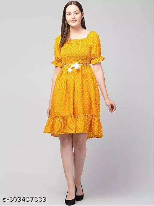 Polka dots dress yellow