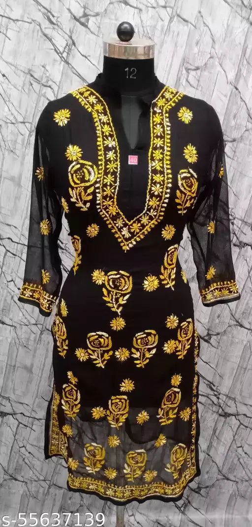 Georgette long rose kurti